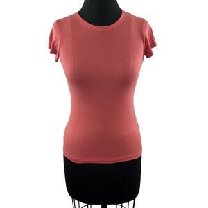 RAG & BONE Pink Cotton Blend Crewneck Short Sleeve Lightweight T-Shirt Size XXS